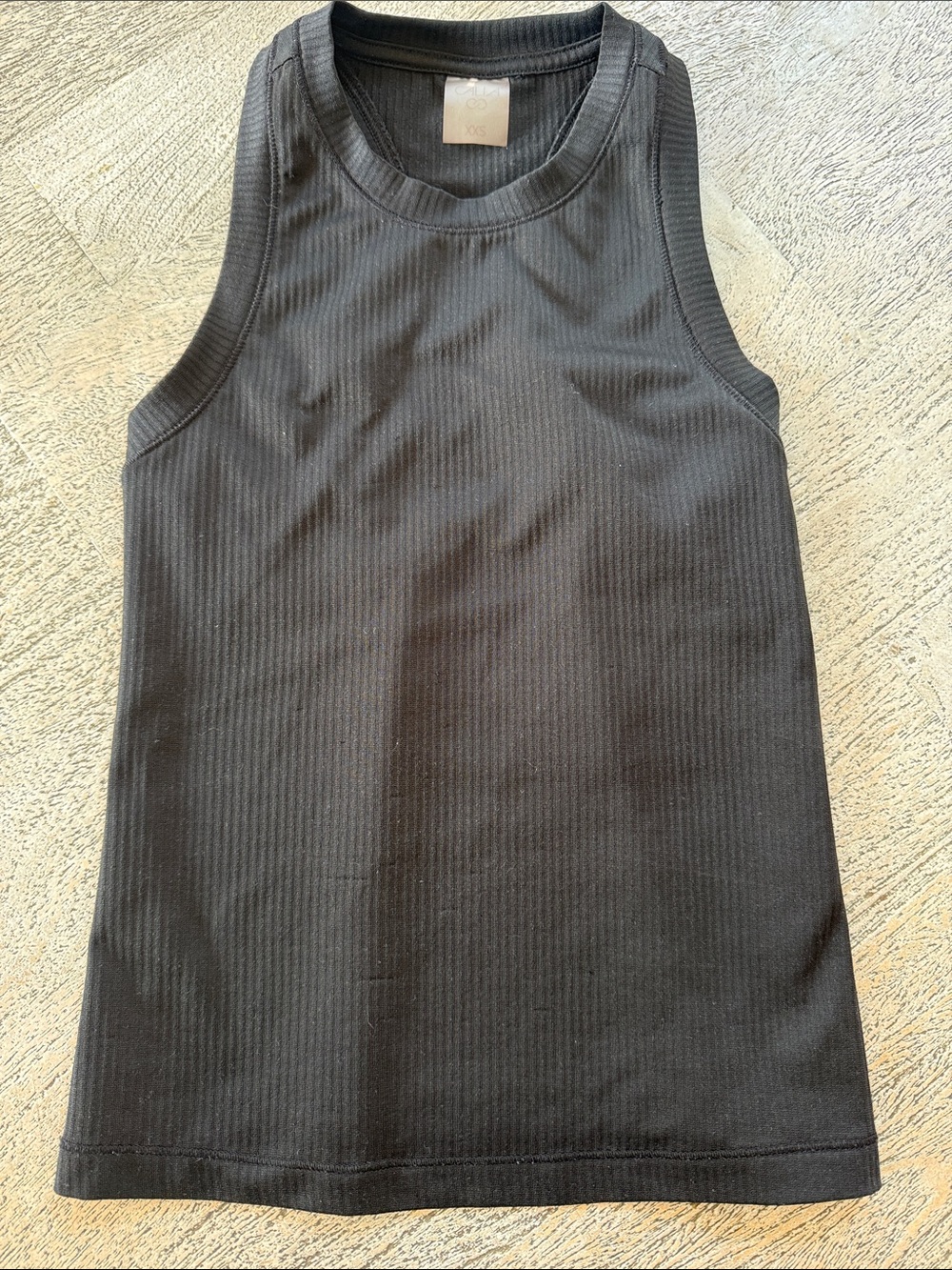 Calia Black Ribbed Tank Top